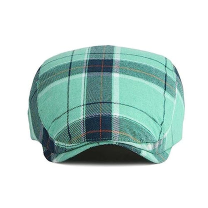 2 Pack Mens Newsboy Flat Cap Plaid Ivy Gatsby Cabbie Driving Golf Hat Beret - color: 2 Pcs Set C