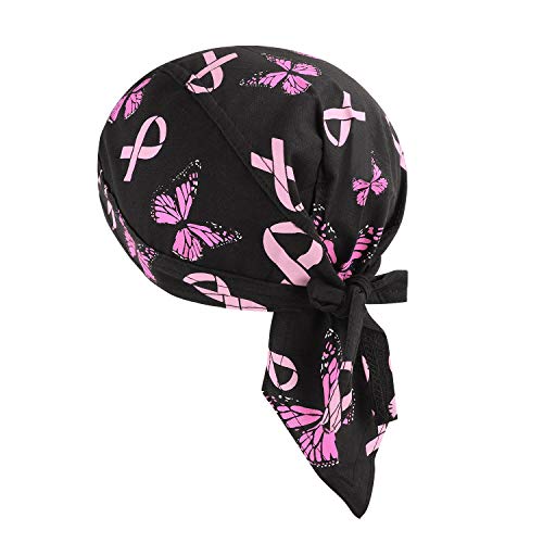 Greenery-GRE Head Tie Quick Drying Cycling Cap Headband Skull Beanie Bandana Do Rags Moisture Wicking Pirate Hat Helmet Liner - color: Butterfly, Hot Pink+black