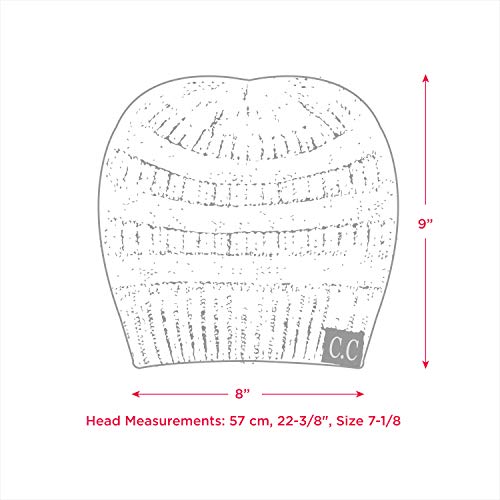 C.C Exclusives Soft Stretch Cable Knit Messy Bun Ponytail Beanie Winter Hat for Women (MB-20A) - color: 0 Criss-cross Ivory
