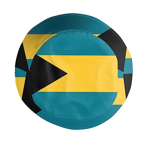 Cute Funny Flag Bucket Hat Packable Fashion Sun Cap Outdoor Flag Fisherman Hat for Women Men Boys Girls - color: Bahamas Flag/S010