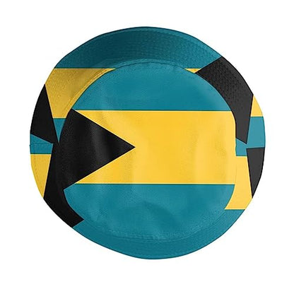 Cute Funny Flag Bucket Hat Packable Fashion Sun Cap Outdoor Flag Fisherman Hat for Women Men Boys Girls - color: Bahamas Flag/S010