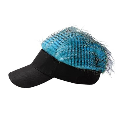 Mens Novelty Sun Visor Beach Hat Short Hair Wigs UV Protection Adjustable Golf Dad Cap Funny Hip Hop Rave Party Trucker Hat - color: Green & White