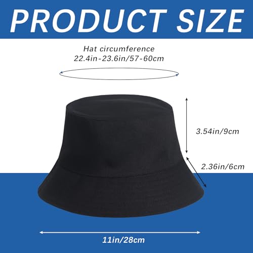Bucket Hats Bulk Solid Color DIY Blank Hat Bucket Hats for Men, Women and Adults - color: 2pcs Black Bucket Hat