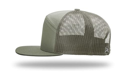 Richardson 168 Hi-Pro 7 Panel Adjustable Snapback Trucker Mesh Back Cap - color: Loden