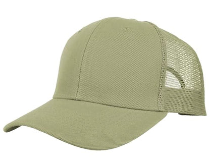 Gelante Mesh Trucker Hat Baseball Cap Structured Front Panel Wholesale LOT 12 Pack - color: Khaki