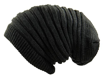 RW Rasta Long Slinky Beanie Hats - color: Charcoal Gray