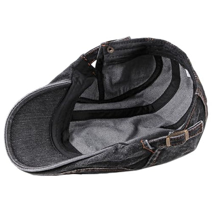 meioro Women Denim Newsboy Hat Cotton Flat Cap Ivy Gatsby Driving Hunting Gatsby Cabbie Denim Hats for Men - color: Black-b