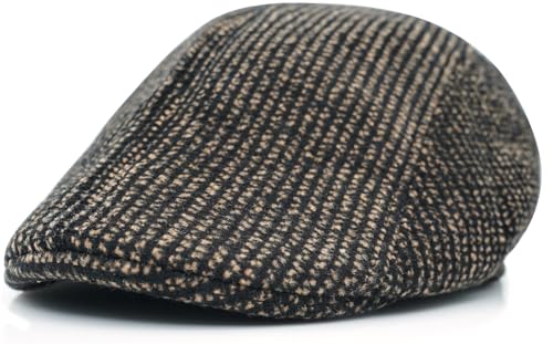 Ivy Newsboy Cap for Men - Vintage Gatsby Style Flat Cap, Classic Driving Hat - color: Small Dot Coffee