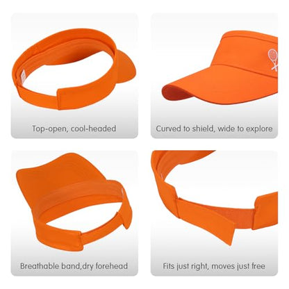 WILLPORT Kids Adjustable Cotton Visor Sun Hat,6-12Y - color: Orange