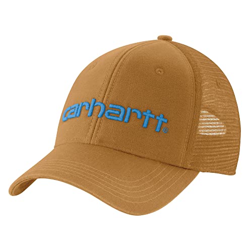 Carhartt Men's Canvas Mesh-Back Logo Graphic Cap - color: Carhartt Brown