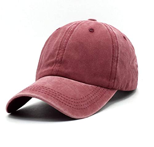 Mommy Jennie Unisex Vintage Washed Distressed Baseball-Cap Twill Adjustable Dad-Hat - color: Burgundy