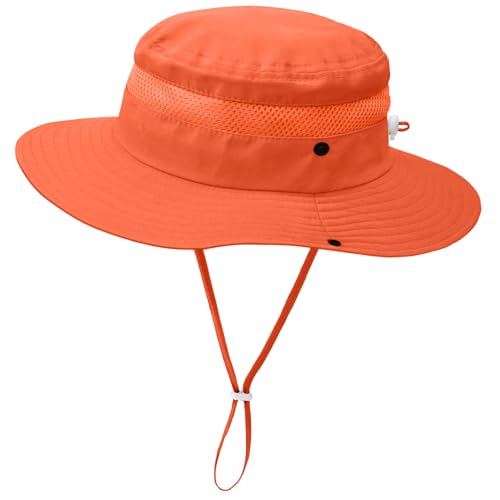ZOORON Outdoor Kids Sun Hat UPF 50+ Quick Dry Bucket Hat for Boys Girls - color: 1pack-orange
