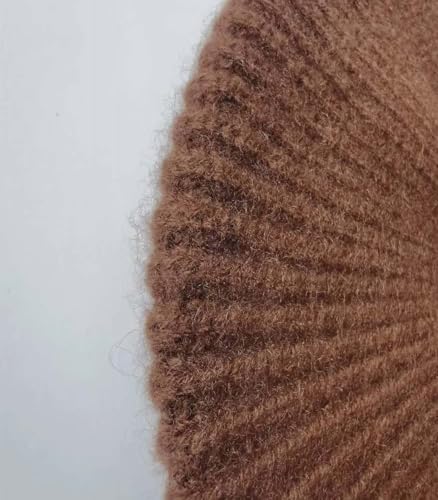 Cashmere Berets Hats Women Winter Warm Merino Wool Knitted Oversized Beige Beanie - color: Coffer