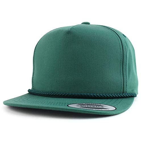 Trendy Apparel Shop Classic 5 Panel Golf Cap Flatbill Snapback Hat - color: Spruce, size: XX-Large