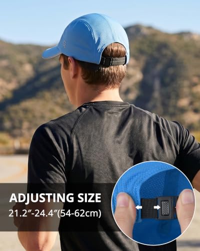 GADIEMKENSD Men’s Running Hat Performance Mesh Cap, Excellent Breathable - color: Light Blue