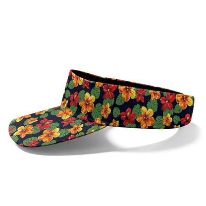Cool Styles Sun Visor Hats 21.65~23.62 inches Adjustable Open-Top caps Quick-Dry Visor Cap - color: Large Tropical Flowers