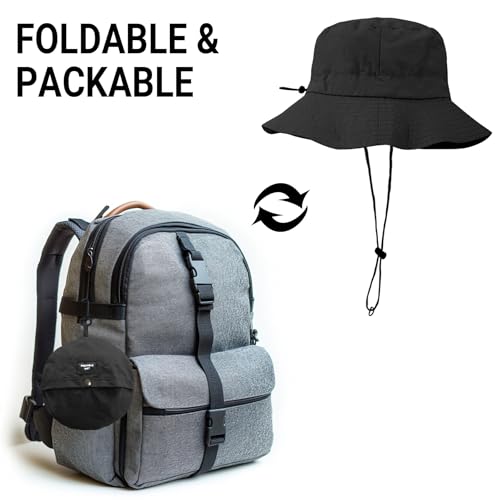 NPQQUAN Sun Bucket Hats for Woman Men Lightweight Sun Hat Packable Foldable - color: (Pure Khaki)