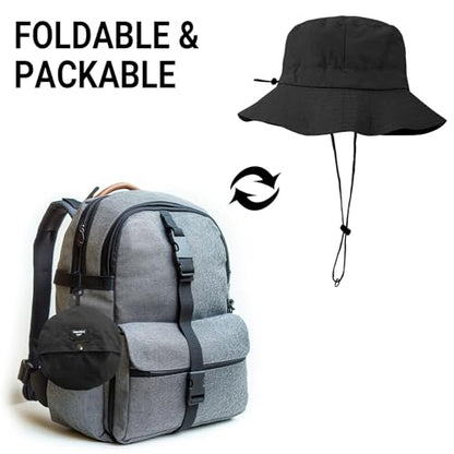 NPQQUAN Sun Bucket Hats for Woman Men Lightweight Sun Hat Packable Foldable - color: (Pure Khaki)