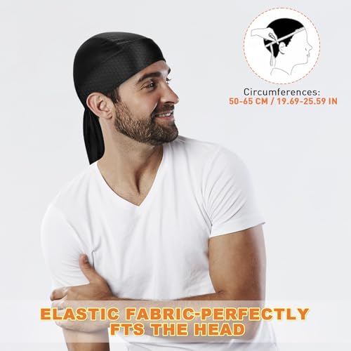YANIKY Bandanas Skull Caps for Men, Women Skull Cap Helmet Liner Dew Rags - color: Black Print