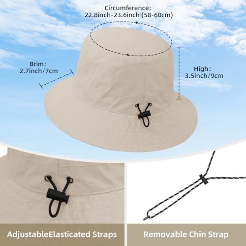 Durio Waterproof Bucket Hats for Woman UPF 50+ Sun Hat - color: Beige