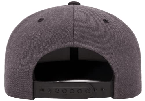 Mrlahat 6089 Yupoong Yp by Flexfit 6-Panel Structured Flat Visor Classic Snapback Cap with Black Bandana - color: Dark Heather / Black