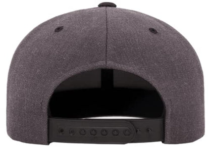 Mrlahat 6089 Yupoong Yp by Flexfit 6-Panel Structured Flat Visor Classic Snapback Cap with Black Bandana - color: Dark Heather / Black