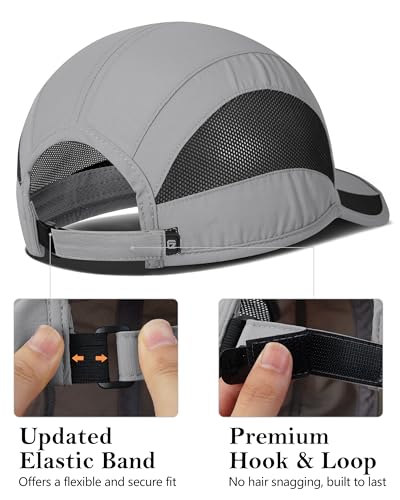 GADIEMKENSD Outdoor Running Hat Breathable Mesh 2PACK - color: Light Gray, size: 7-7 1/2