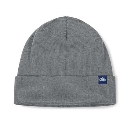 CLAPE Cuff Rolled Beanie for Men Women, Soft Knit Winter Hat Double-Layer Warm Ski Skull Cap Stretch Fit - color: Clkh02-gray