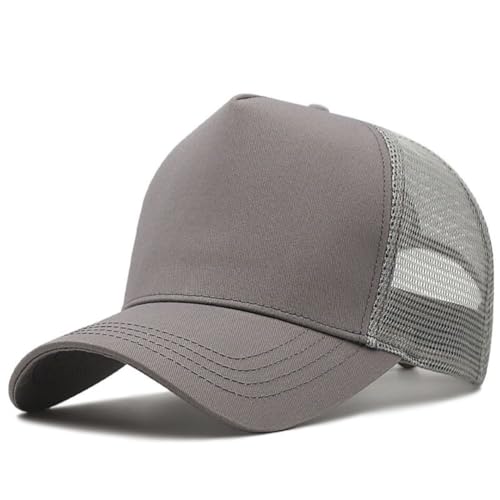 Oversize XXL Mesh Trucker Hat for Men Big Head High Crown Baseball Cap - color: Grey