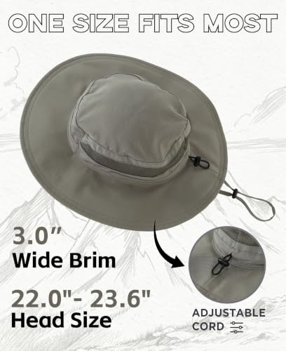 Connectyle Men's Breathable UPF 50+ Sun Hat Packable UV Protection Bucket Hat for Fishing Hiking Camping Safari Beach Golf - color: Army Green
