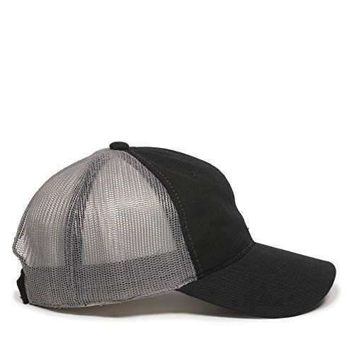 Outdoor Cap Garment Washed Meshback Cap - color: Black/Dark Grey