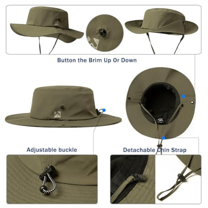 Oversized XL XXL Waterproof Winter Bucket Fleece Lined Rain Hat Cold Weather Hiking Fishing Outdoor 57-65CM - color: Green, size: Large