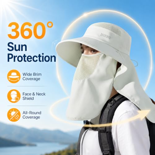 HUAMULAN Women Wide Brim Sun Hat Ponytail UV Protection Visor Fishing Cap - color: Lightgreen