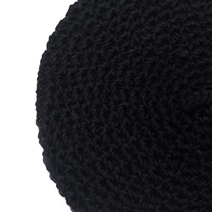 ZLYC Women French Beret Hat Winter Knitted Stretchable Beret Artist Cap - color: Solid Black
