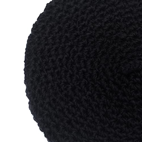 ZLYC Women French Beret Hat Winter Knitted Stretchable Beret Artist Cap - color: Solid Black