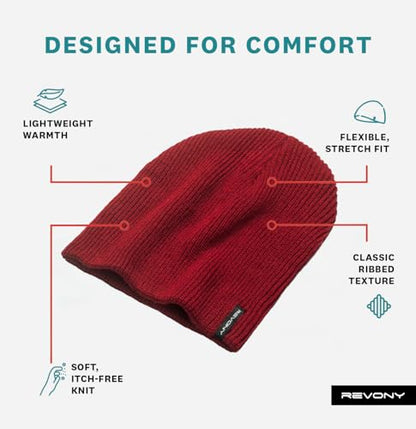 Essential Knit Beanie – Soft, Lightweight Comfort in Fun Colors - color: Cranberry