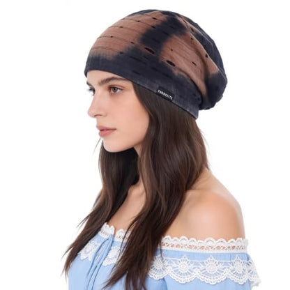Ruphedy Men Slouchy Beanie Summer Long Oversize Thin Lightweight Skull Cap B011h - color: B090b-brown, size: One Size