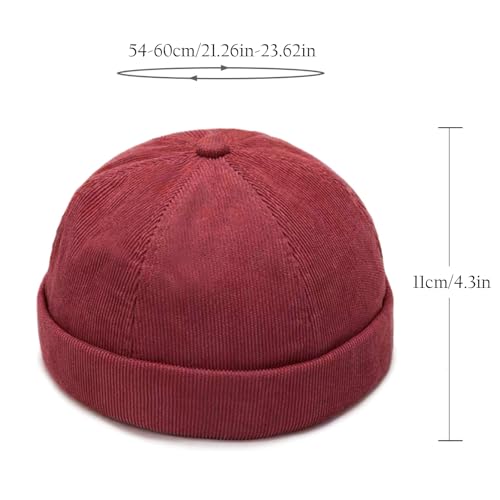 Unisex Stylish Rolled Cuff Skull Cap Adjustable Brimless Hat - color: Black