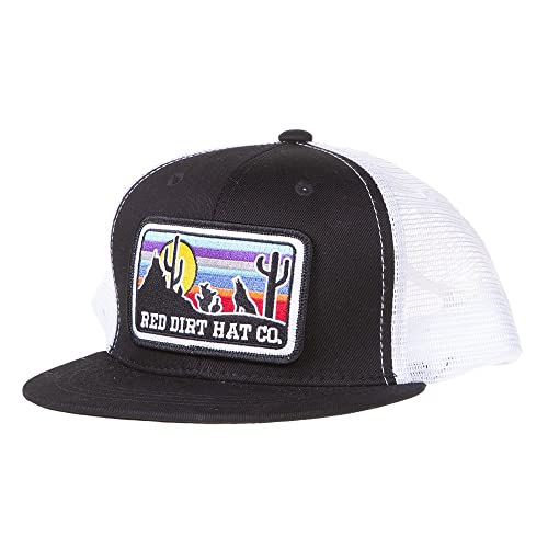 Red Dirt Hat Company Wildlife Hat | 5-Panel Western Adjustable Snapback Cap - color: Black