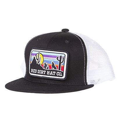 Red Dirt Hat Company Wildlife Hat | 5-Panel Western Adjustable Snapback Cap - color: Black
