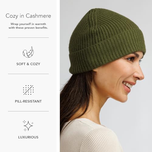 Fishers Finery Women's 100% Cashmere Cuffed Beanie - color: Brown