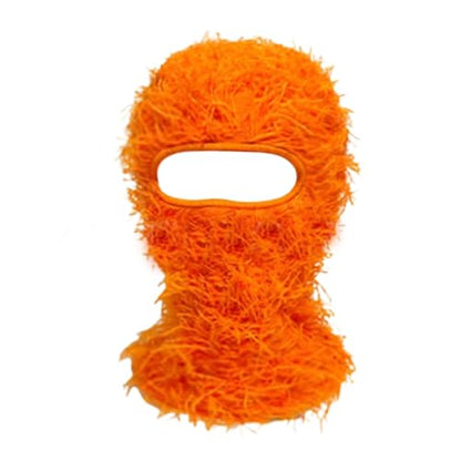 yolrdiw 2 Pieces Winter Distressed Balaclava Knitted Ski Full Face Mask for Women Men - color: Orange