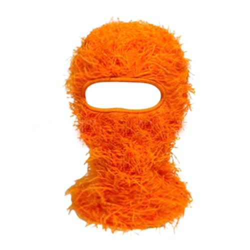 yolrdiw 2 Pieces Winter Distressed Balaclava Knitted Ski Full Face Mask for Women Men - color: Orange