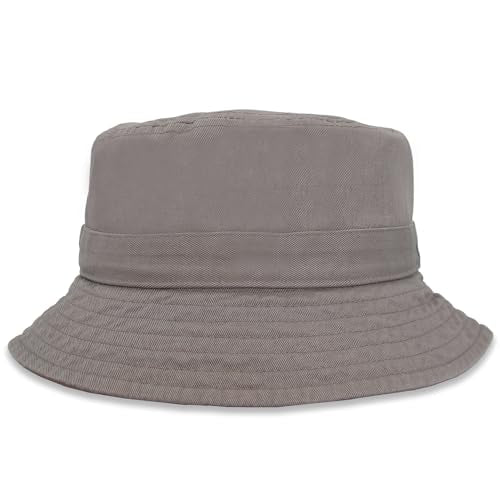Bucket Hat for Kids, Boy and Girl Sun Hat Kid Ages 4-7 and Big Kids 7-14 Years 100% Cotton for Summer Teen Youth Beach Hat - color: Charcoal Grey, size: 4-7 Years