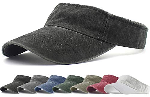 HH HOFNEN Sports Sun Visor Hats Cotton Adjustable Golf Caps for Men Women - color: #1a Black