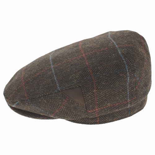 Belfry Wool Blend Tweed Flat Caps Mens Womens 5 Colors - color: Jakebrown, size: XX-Large