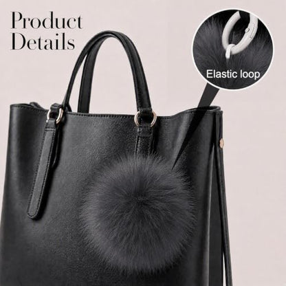 Fzxdfg 6Pieces Faux Furry Pom Pom Ball with Elastic Loop DIY Faux Fur Fluffy Ball for Hats Bags Key Chains Accessories 3.9inch/10CM (Dark Gray) - color: Dark Gray