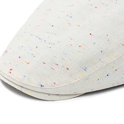 STARANCE Men Thin Cotton Gatsby Newsboy Cap - color: Flecked Beige, size: 7 3/4