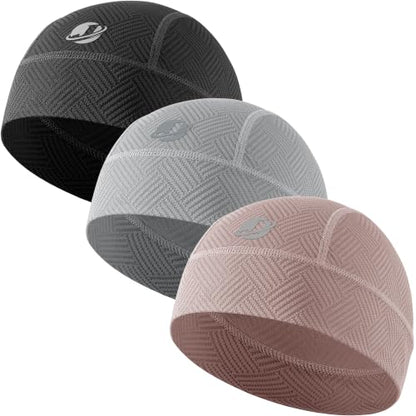 Fashion Cooling Skull Cap Sweat Control Breathable Helmet Liner 3-Pack - color: Black/Gray/Pink