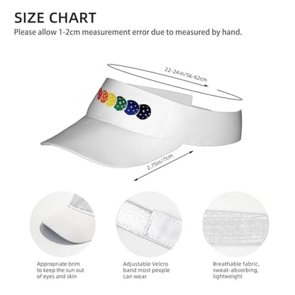Embroidered Pickleball Visor Men Women,Gifts for Pickleball Lovers - color: White, style: Rainbow Pickleball